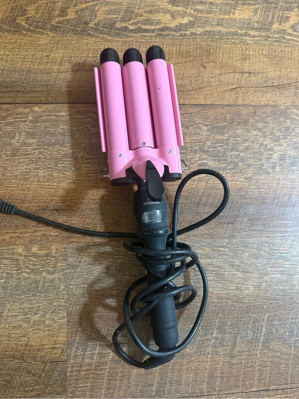 Miserwe Pink 3 Barrel Hair Waver Adjustable Heat Curling Iron
